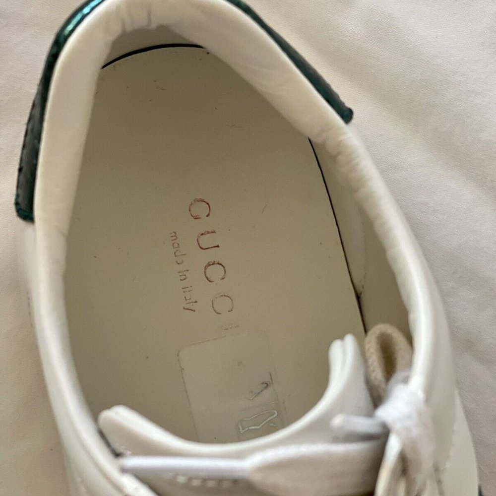 Gucci Women's Ace Embriodered Sneaker with Bee in White Leather - Picture 3 of 4